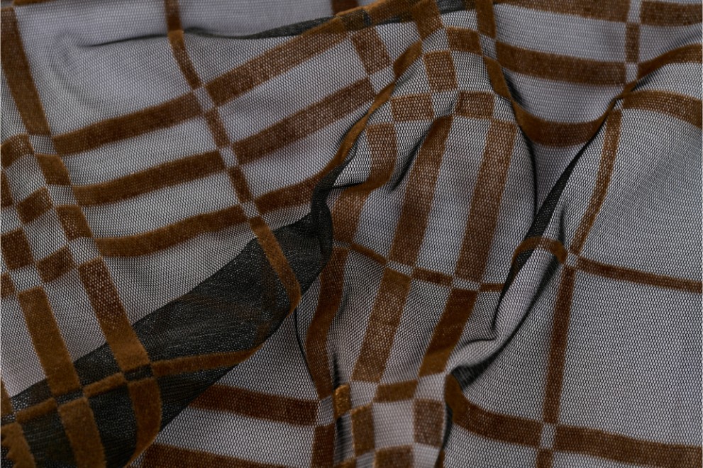 Flock Print on Molded Tulle